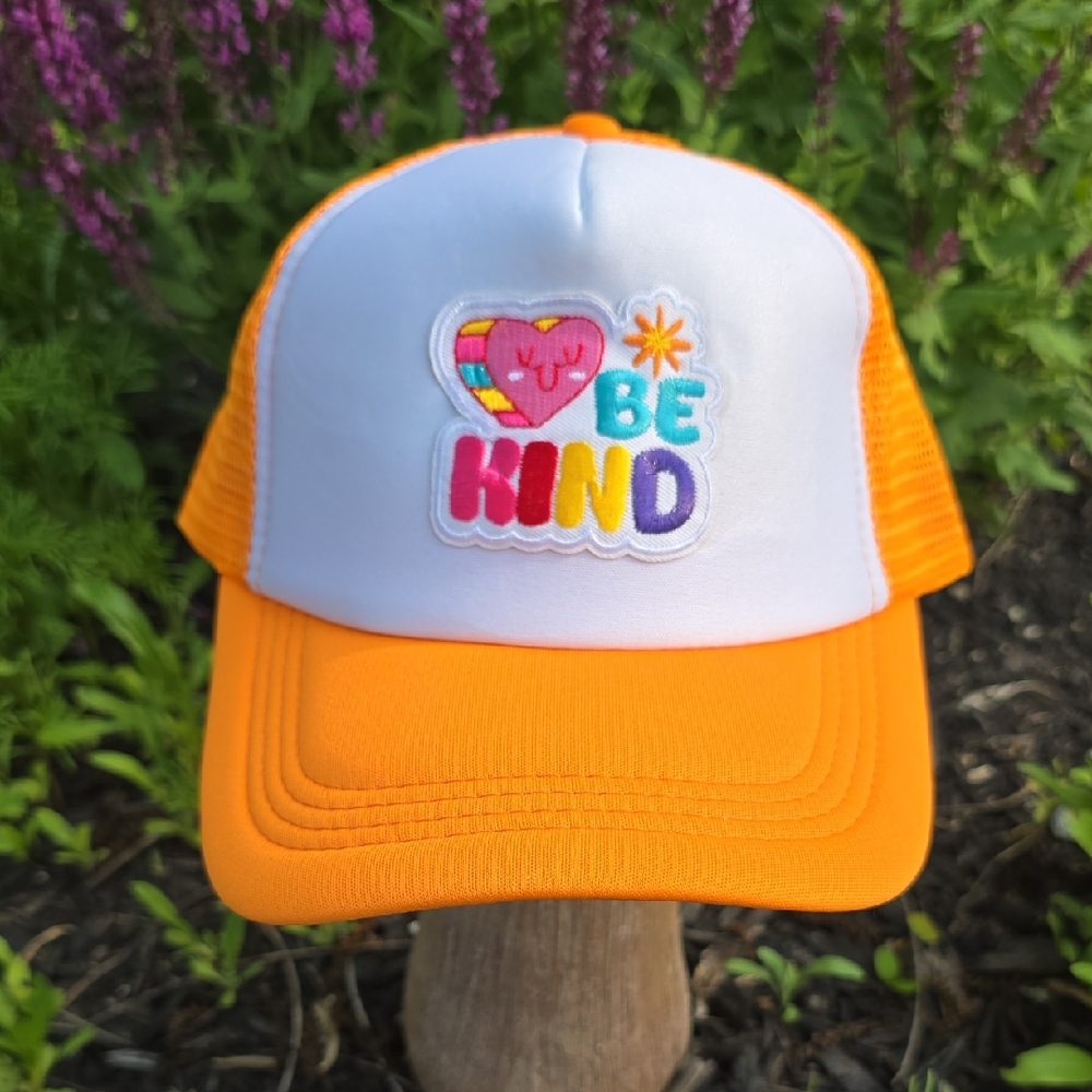 Orange and White 'Be Kind' Trucker Hat